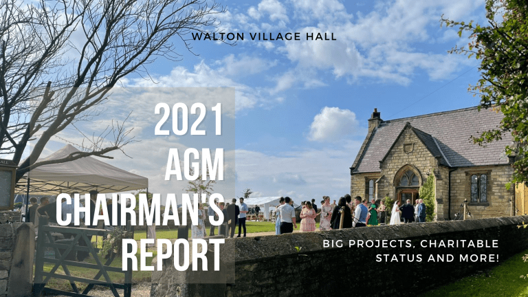 Walton Village Hall AGM 26th July 2021:  Chairman’s Report